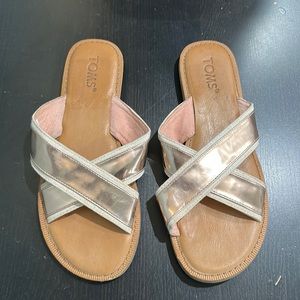 Toms brand - metallic rose gold sandals